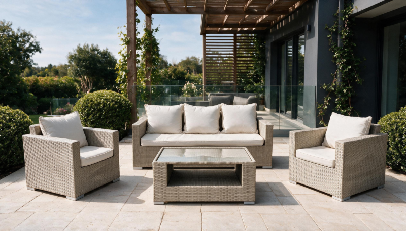 MARWA 5 Seater Outdoor Sofa (3+1+1) + Coffee Table