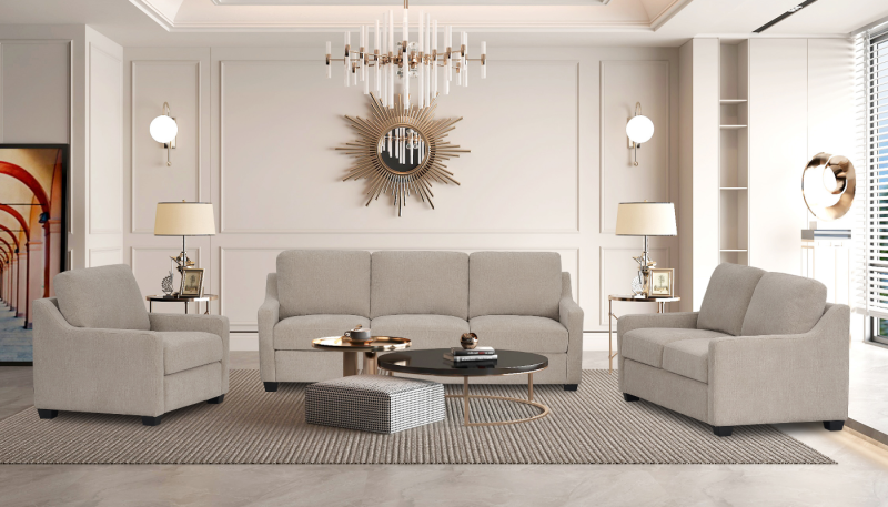 RUBA 7 Seater Fabric Sofa (3+2+1+1)
