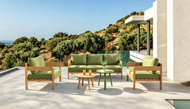 VERDENT 5 Seater Outdoor sofa {3+1+1} + 2 Coffee tables