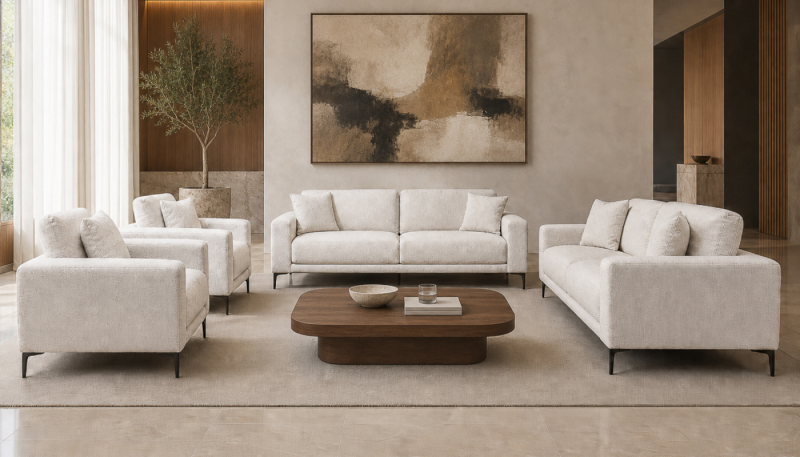 WANDA 7 Seater Fabric Sofa (3+2+1+1)