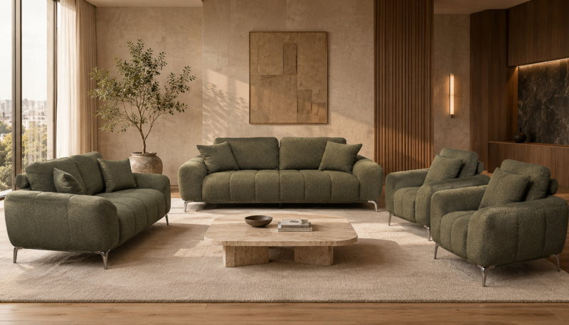 WREN 7 Seater Fabric Sofa (3+2+1+1)