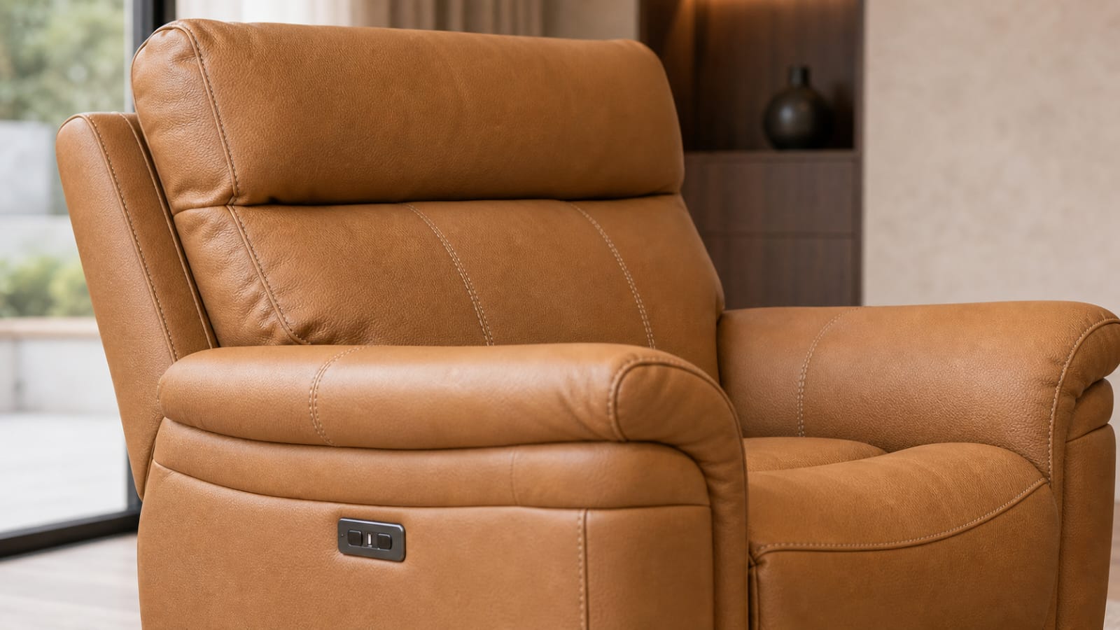 TROY 7 Seater Full Leather Electric Recliner Sofa (3+2+1+1) - Image 5