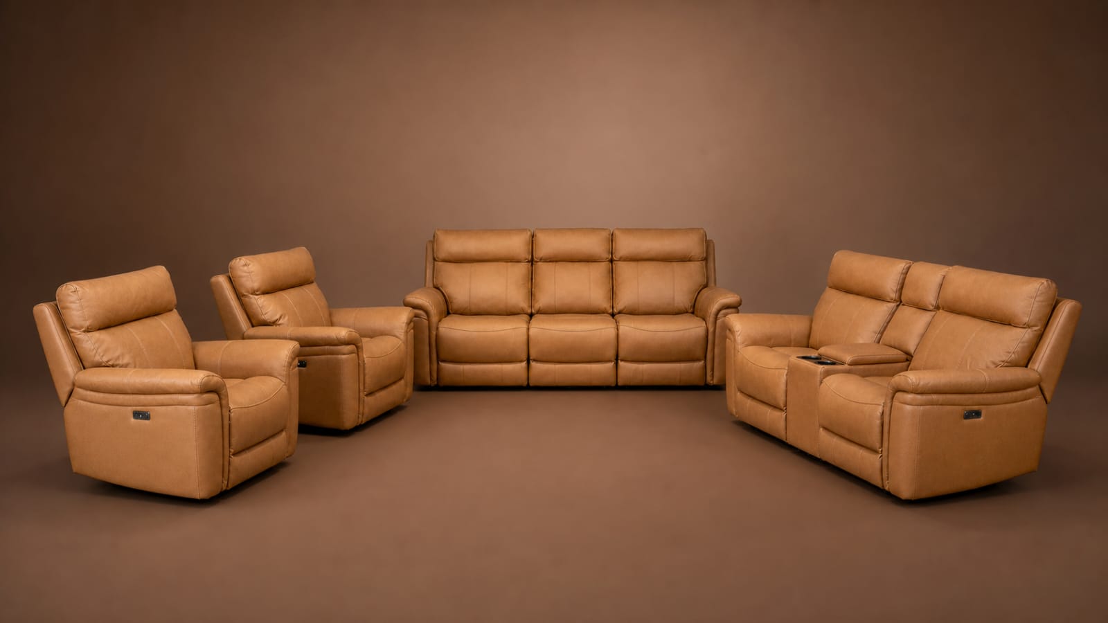 TROY 7 Seater Full Leather Electric Recliner Sofa (3+2+1+1) - Image 3