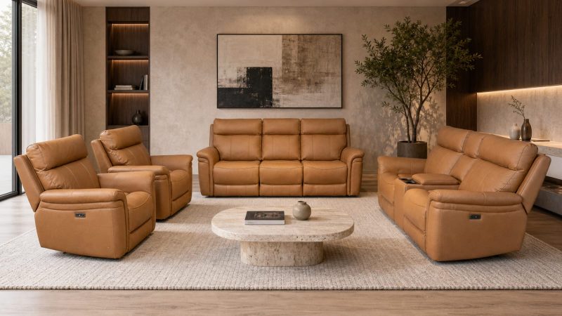 TROY 7 Seater Full Leather Electric Recliner Sofa (3+2+1+1)