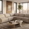 MAISONSTEP Fabric Electric Recliner Corner Sofa