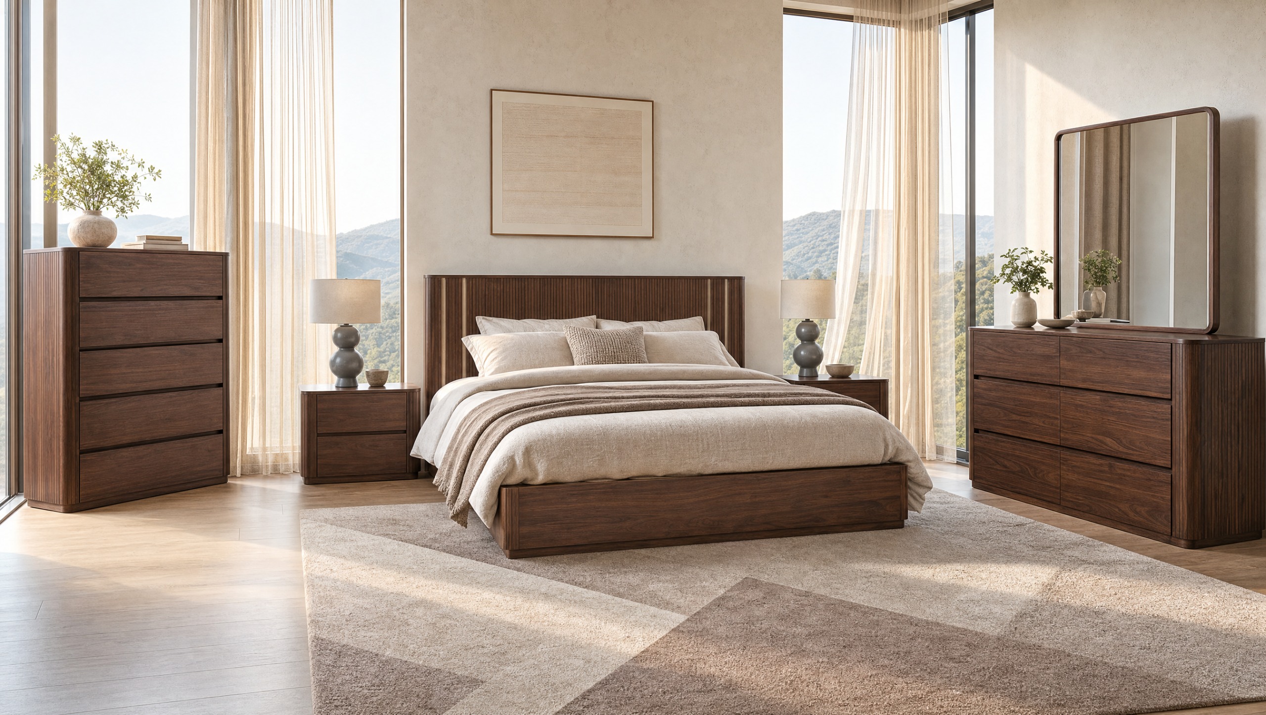 BALMAIN Queen Bed + 2 Nightstands 2 BALMAIN Queen Bed + 2 Nightstands - Image 2