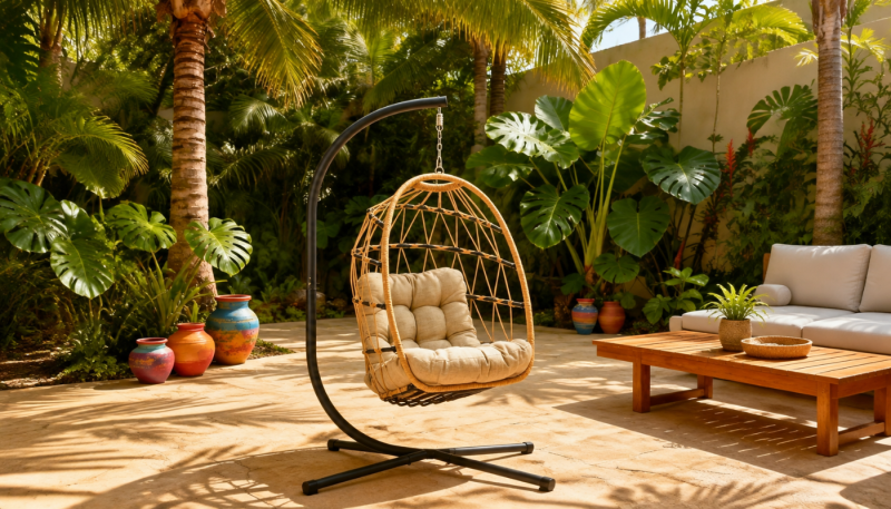 DIAMOND Foldable Hanging Outdoor Chair - Beige