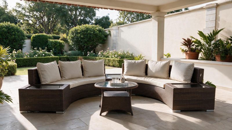 LULU Curved Outdoor Sofa (3+3) + Coffee Table + Side table