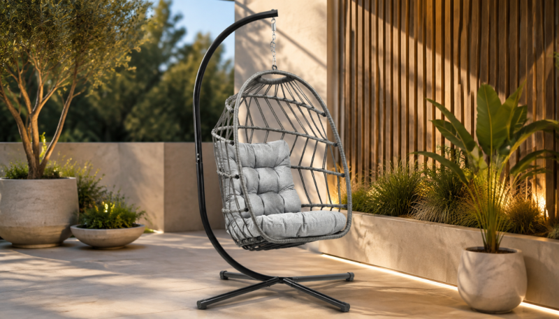 MALDIVES Foldable hanging chair - Grey