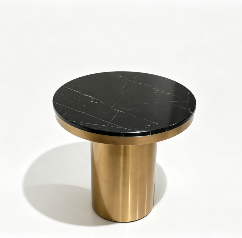 Trieste End Table Black/Gold