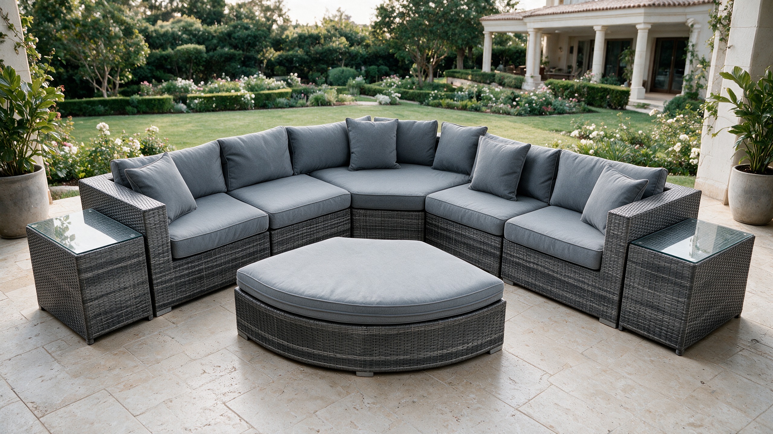 TYNE Outdoor Corner Sofa + Ottoman + Side Table