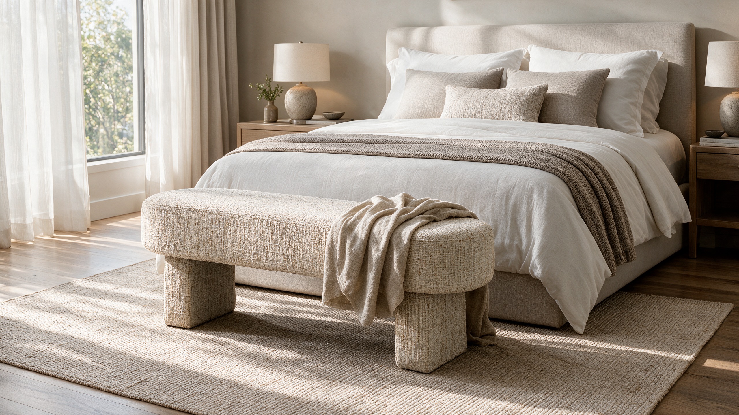 AURELIA Bed Bench – Lt. Grey